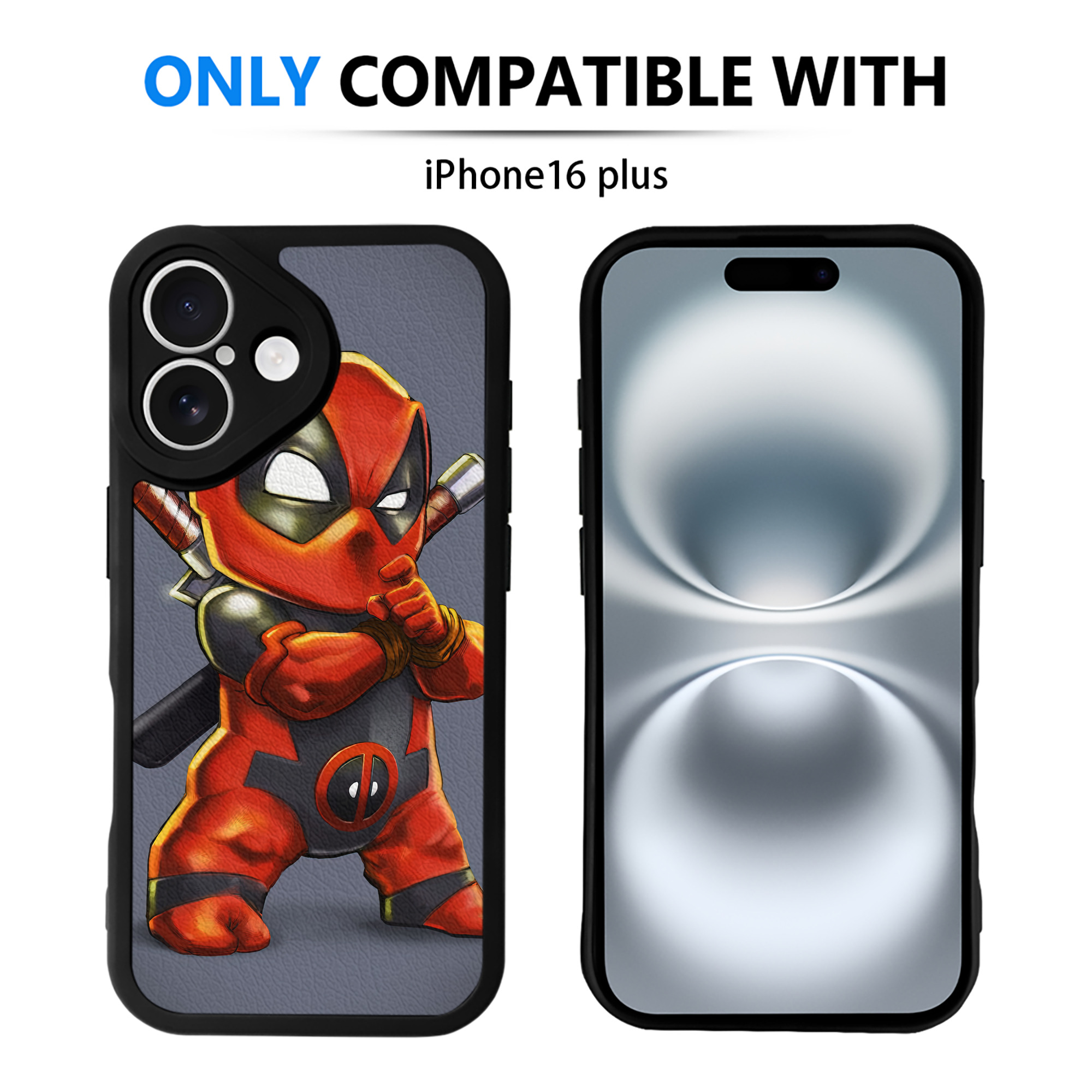 （画像用） Deadpool デッドプール 【iPhone 16シリーズ対応】シリコンスマホケース（レザー調） 材質：シリコン